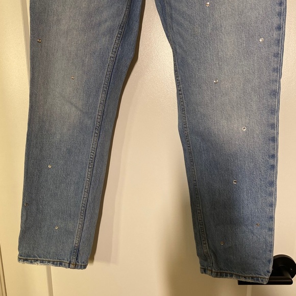 Zara Boyfriend Cut Jeans with rhinestone studs - Picture 5 of 11